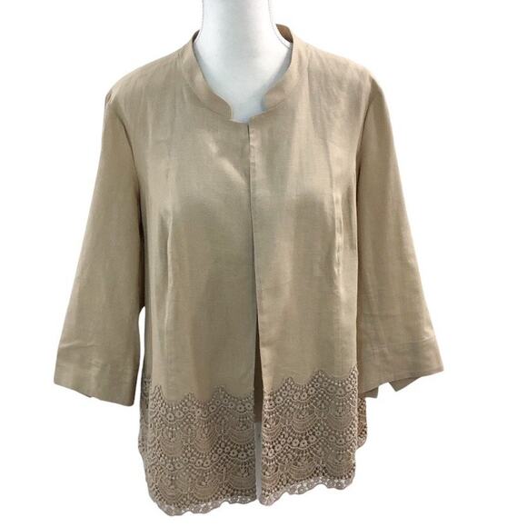 Coldwater Creek Jackets & Blazers - Coldwater Creek Linen Blend Open Front Blazer